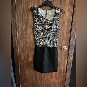 Poof Couture Black and White Mini Dress